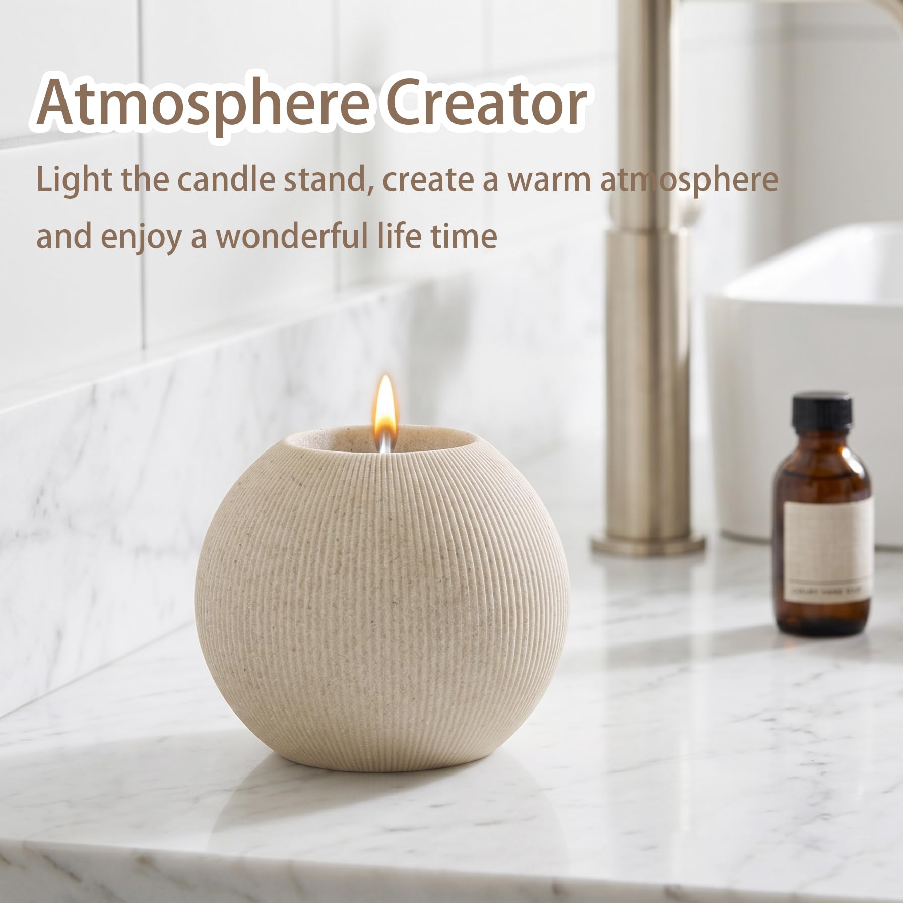 WUUAHOME candle holder adds ambient light while keeping the vanity tidy