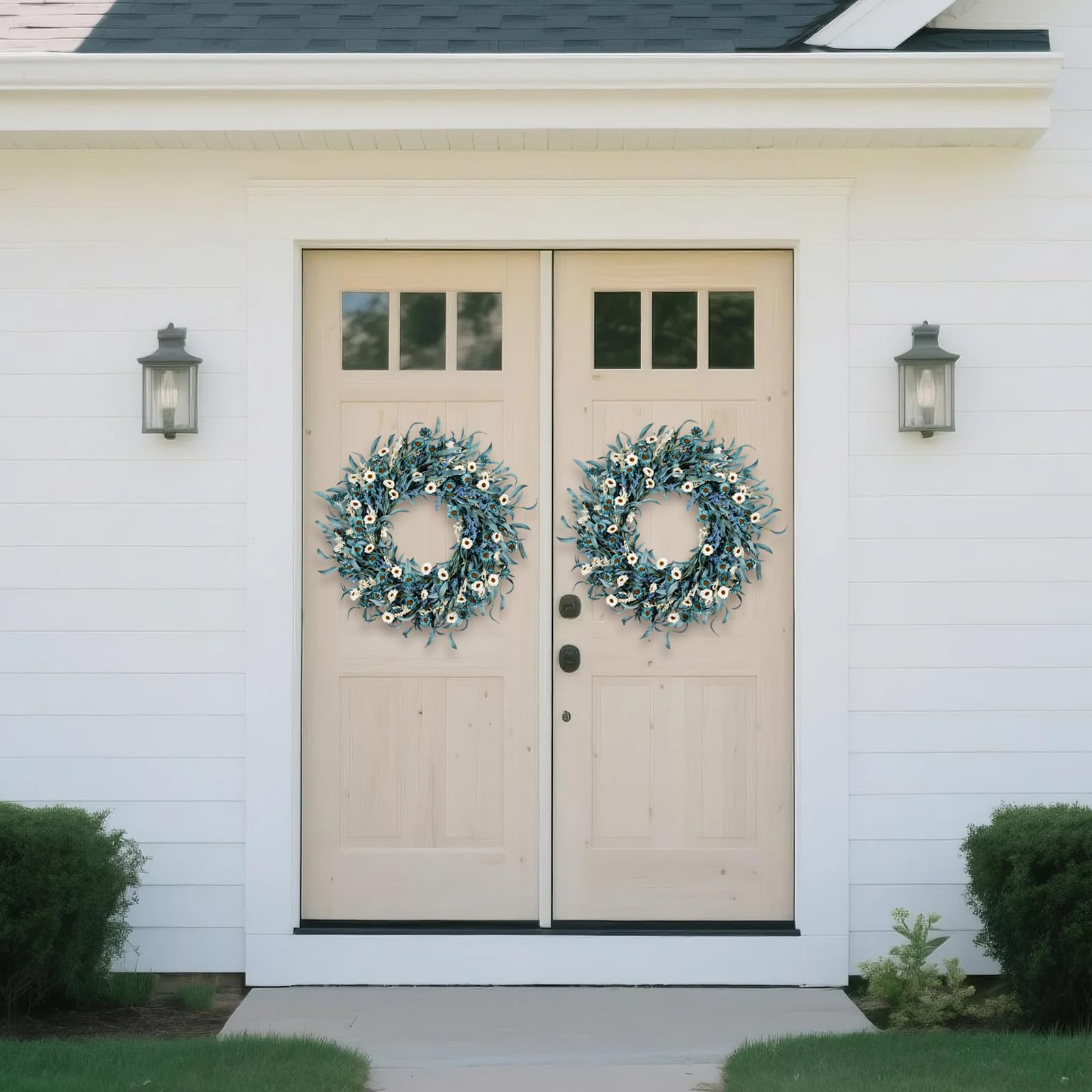 wwmira farmhouse 24-inch wreath for front porch or indoor display.