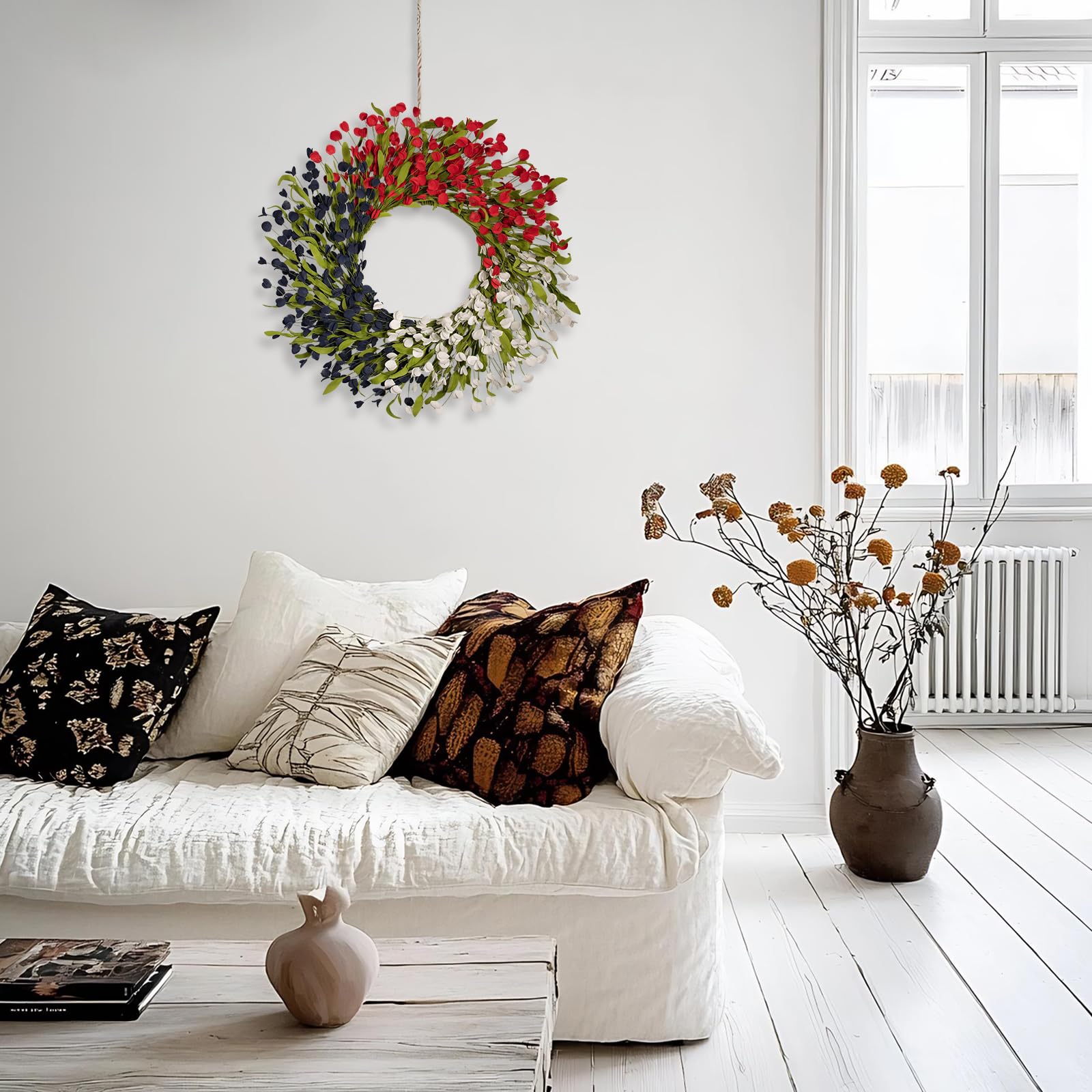 wwmira patriotic wreath perfect for front door decorations that welcome guests.