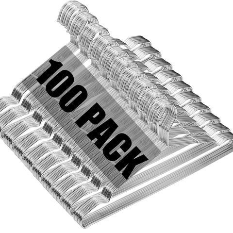 WYCQKL 100-pack wire hanger set keeps closets organized and ready.