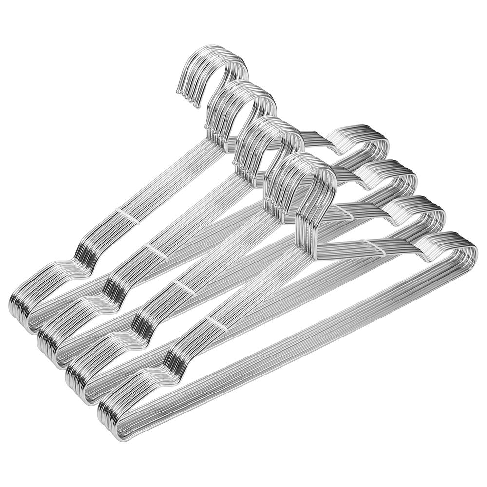WYCQKL stainless steel hangers 16.5 inches for durable closet organization and rust resistance