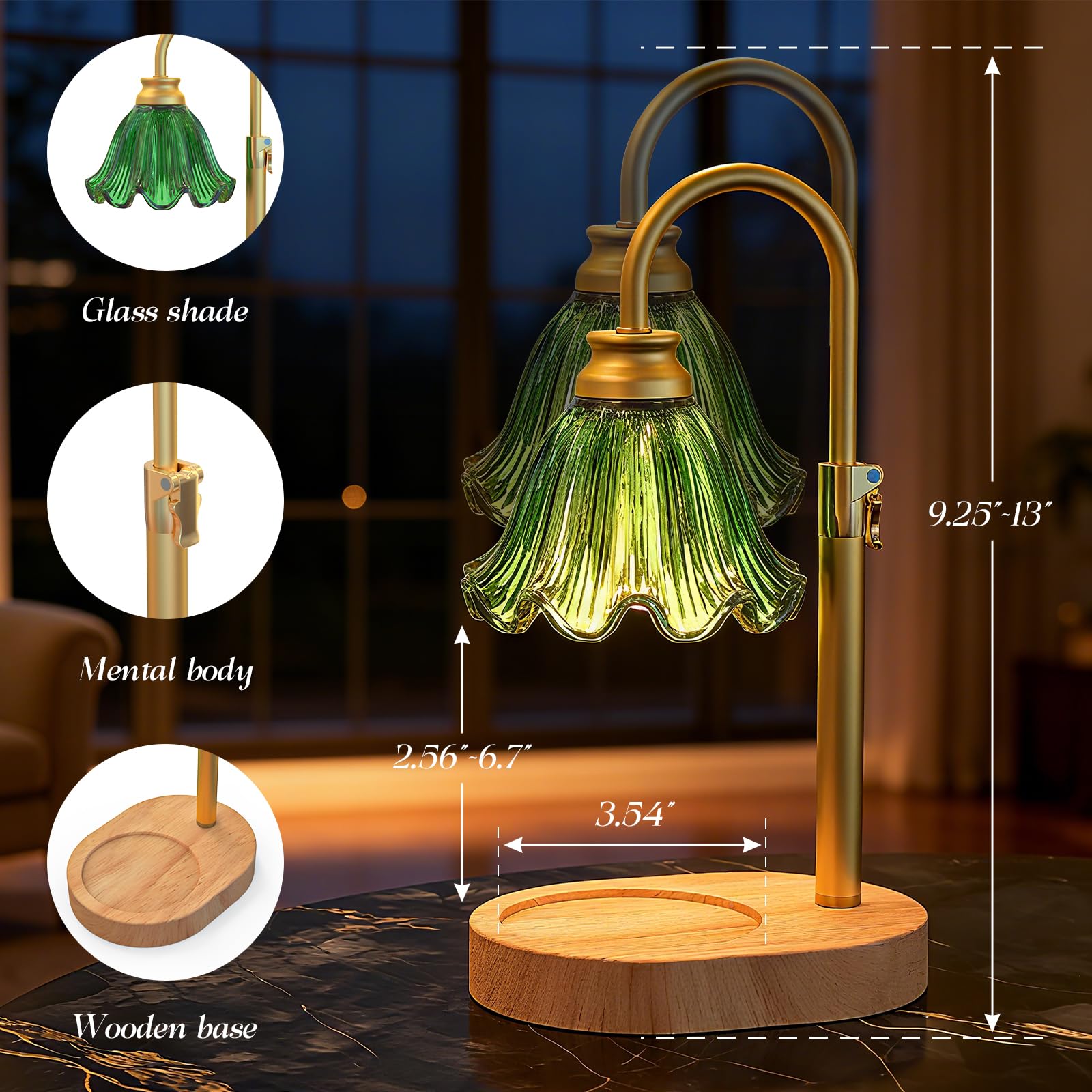 WYghyronic candle warmer lamp 4-level dimming tailors fragrance intensity to room.