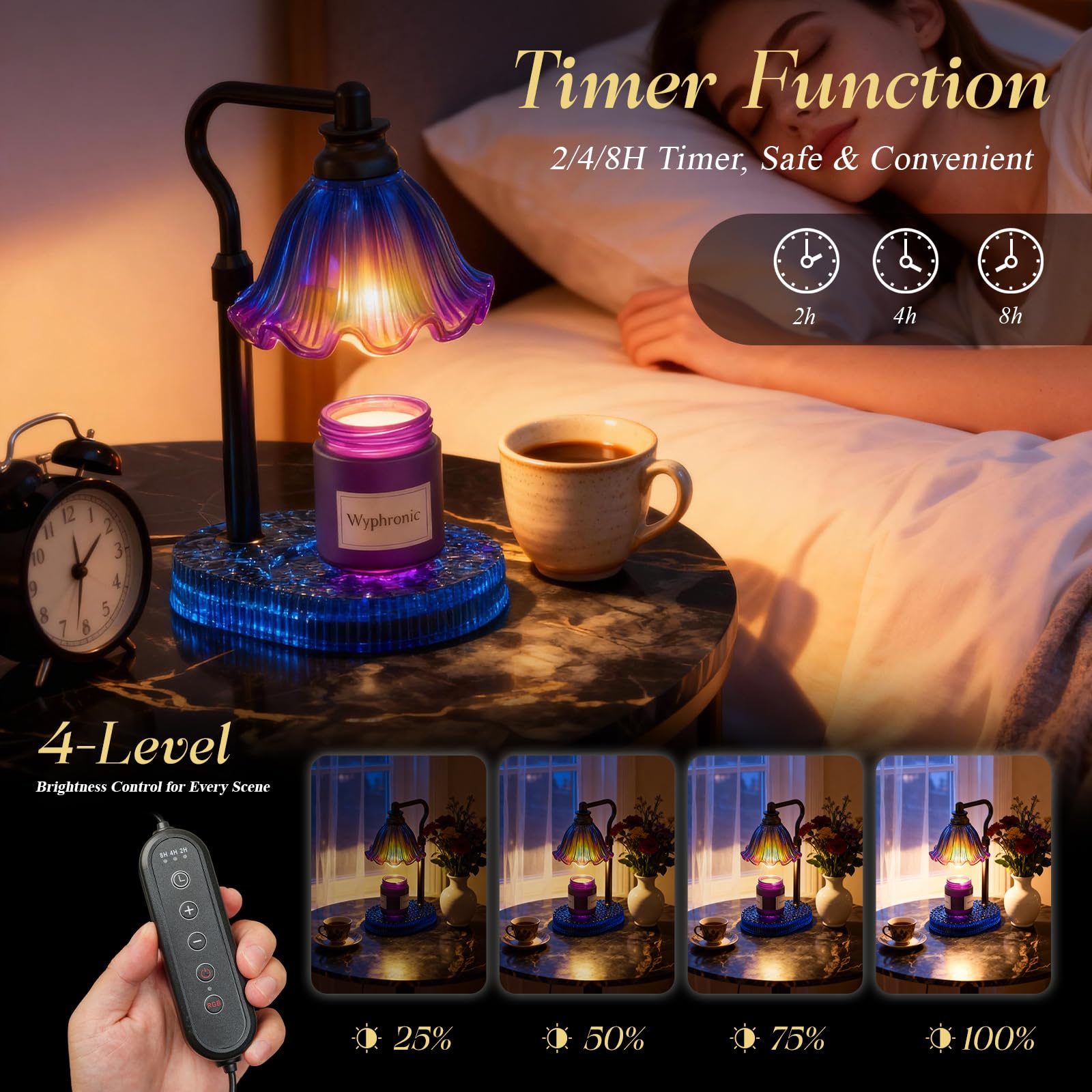Wyghyronic flameless candle warmer melts wax without an open flame