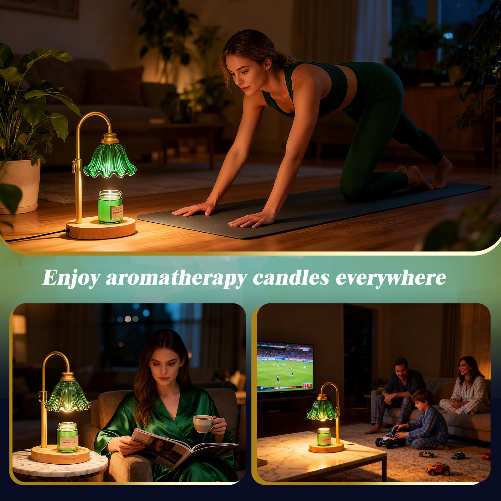 WYghyronic candle warmer lamp glass-base stability complements any décor.