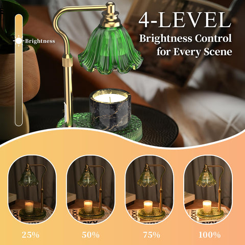 WYghyronic Candle Warmer Lamp height adjustment accommodates jars up to six inches tall.