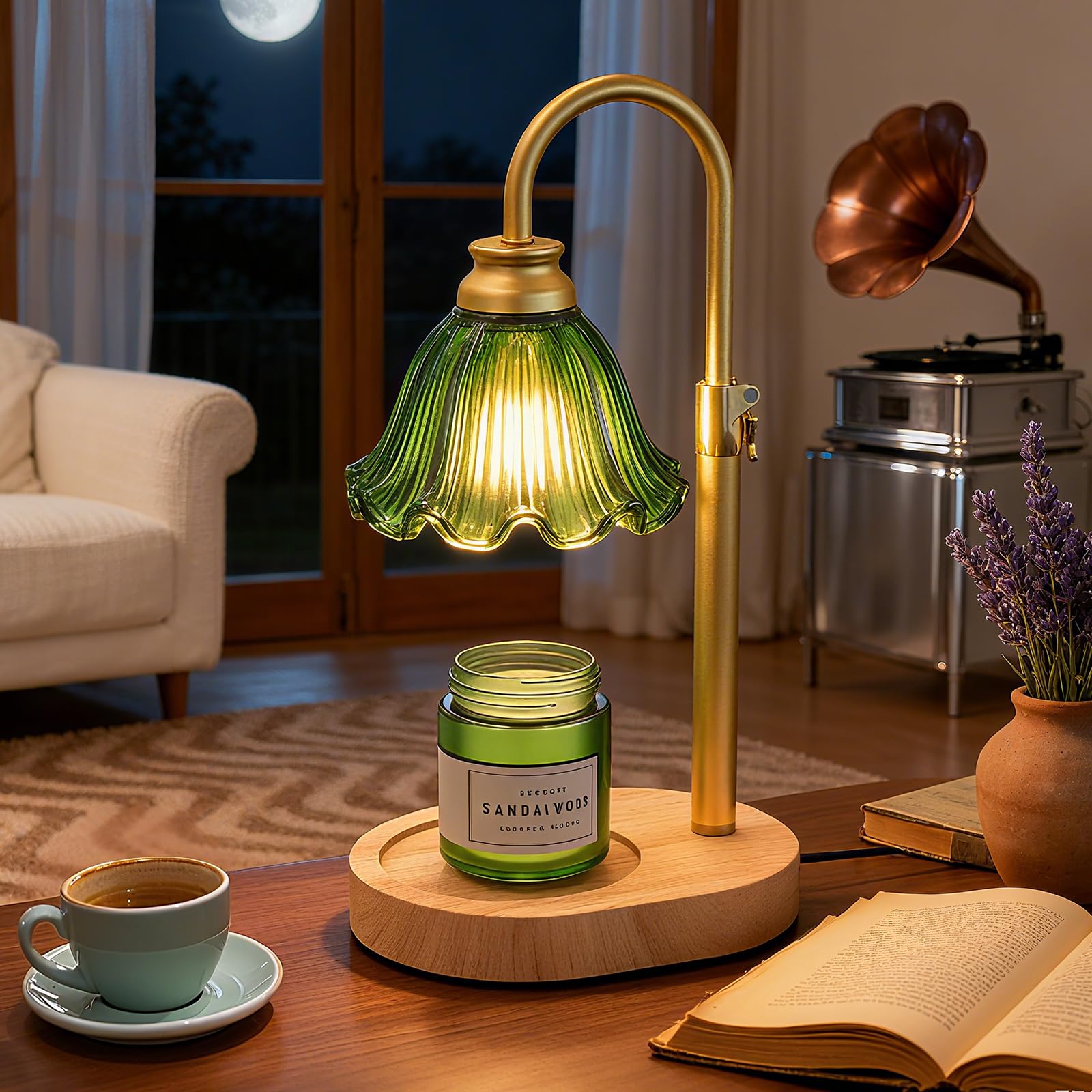 WYghyronic candle warmer lamp timer dimmable for customizable, flameless fragrance.