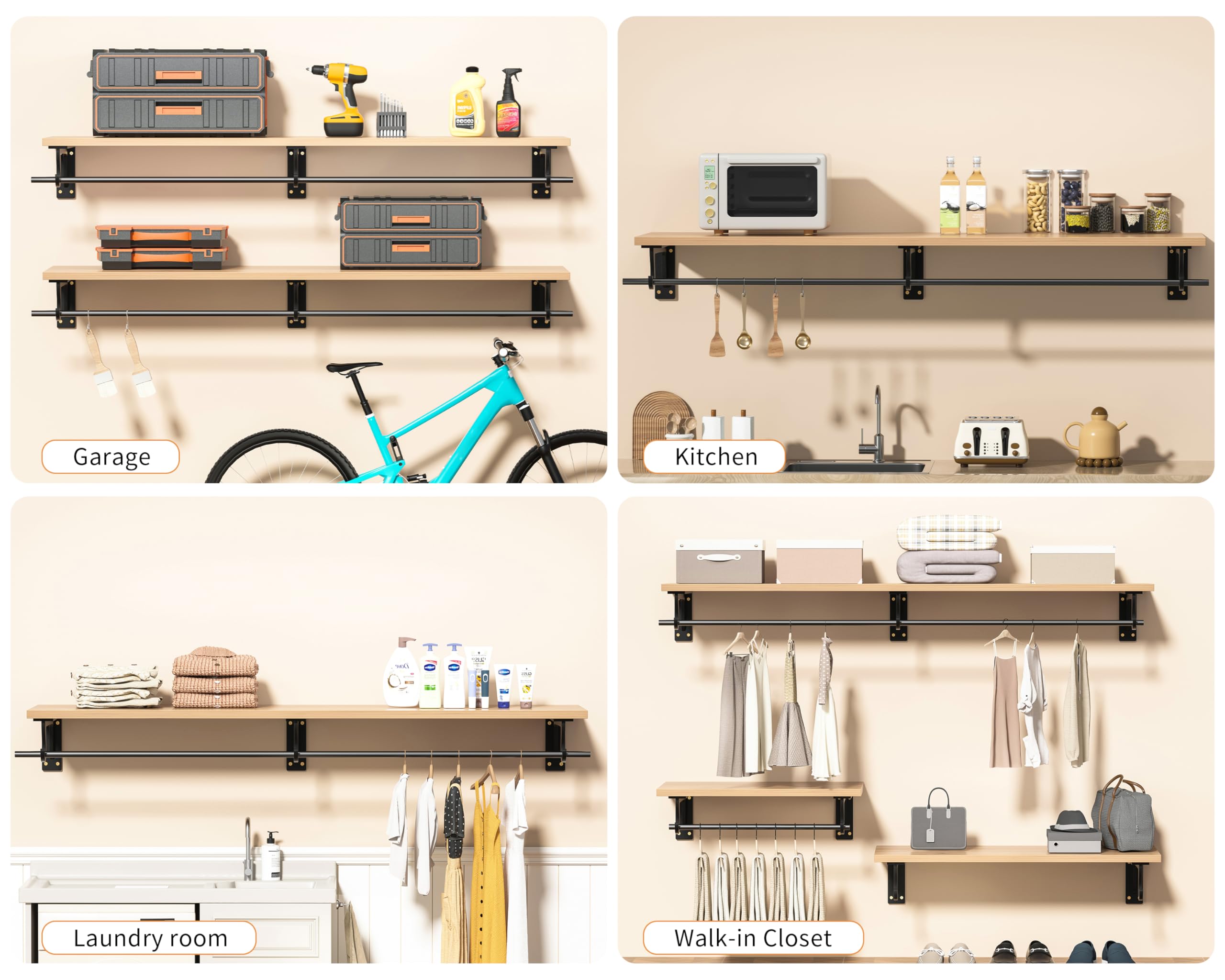 WYGWP rust-resistant powder-coated finish maintains showroom-like closet look.