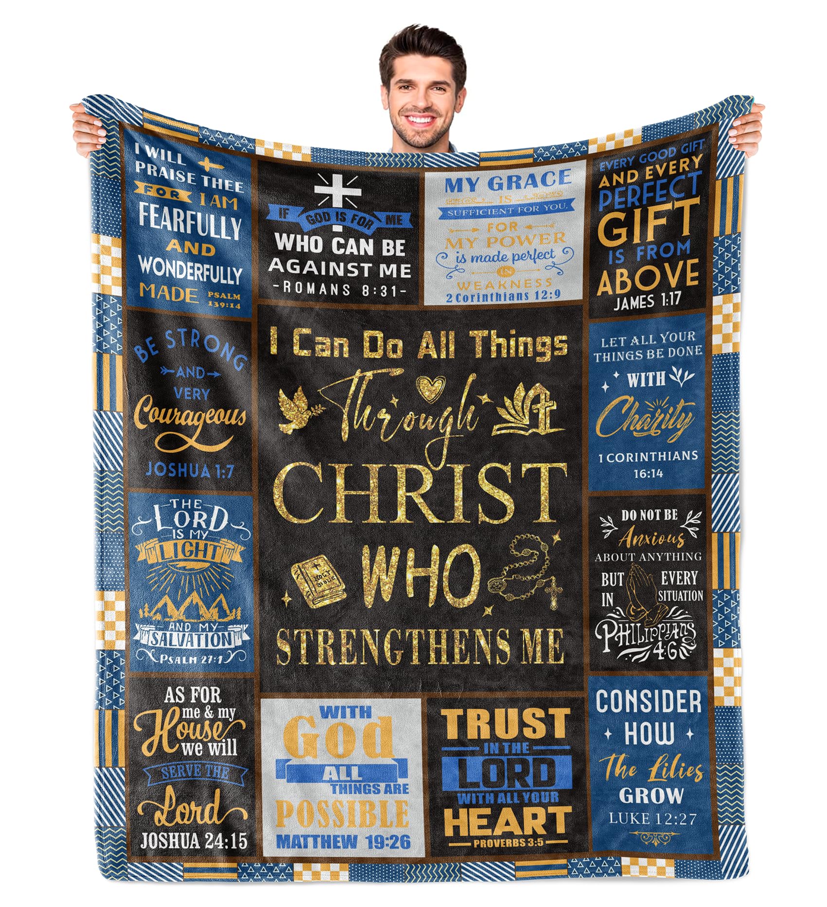 Wyhcxl Christian blanket folded for gifting, a ready-made men's gift.