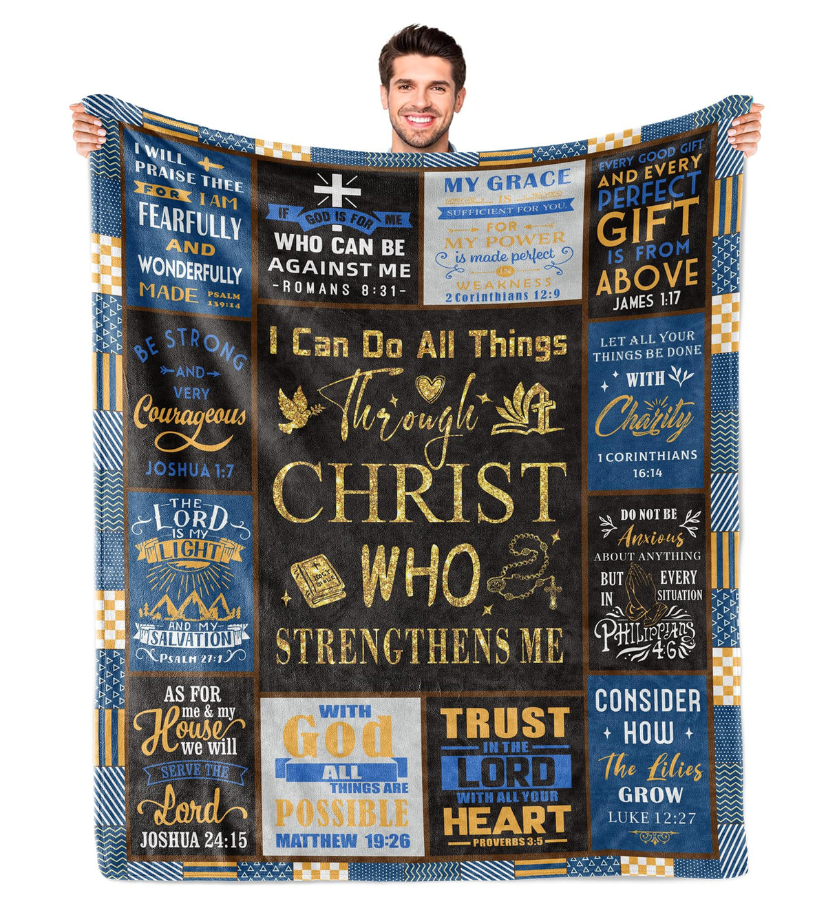 Wyhcxl Christian blanket folded for gifting, a ready-made men's gift.