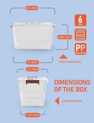WYT stackable tote with wheel grooves stays stable during stacking