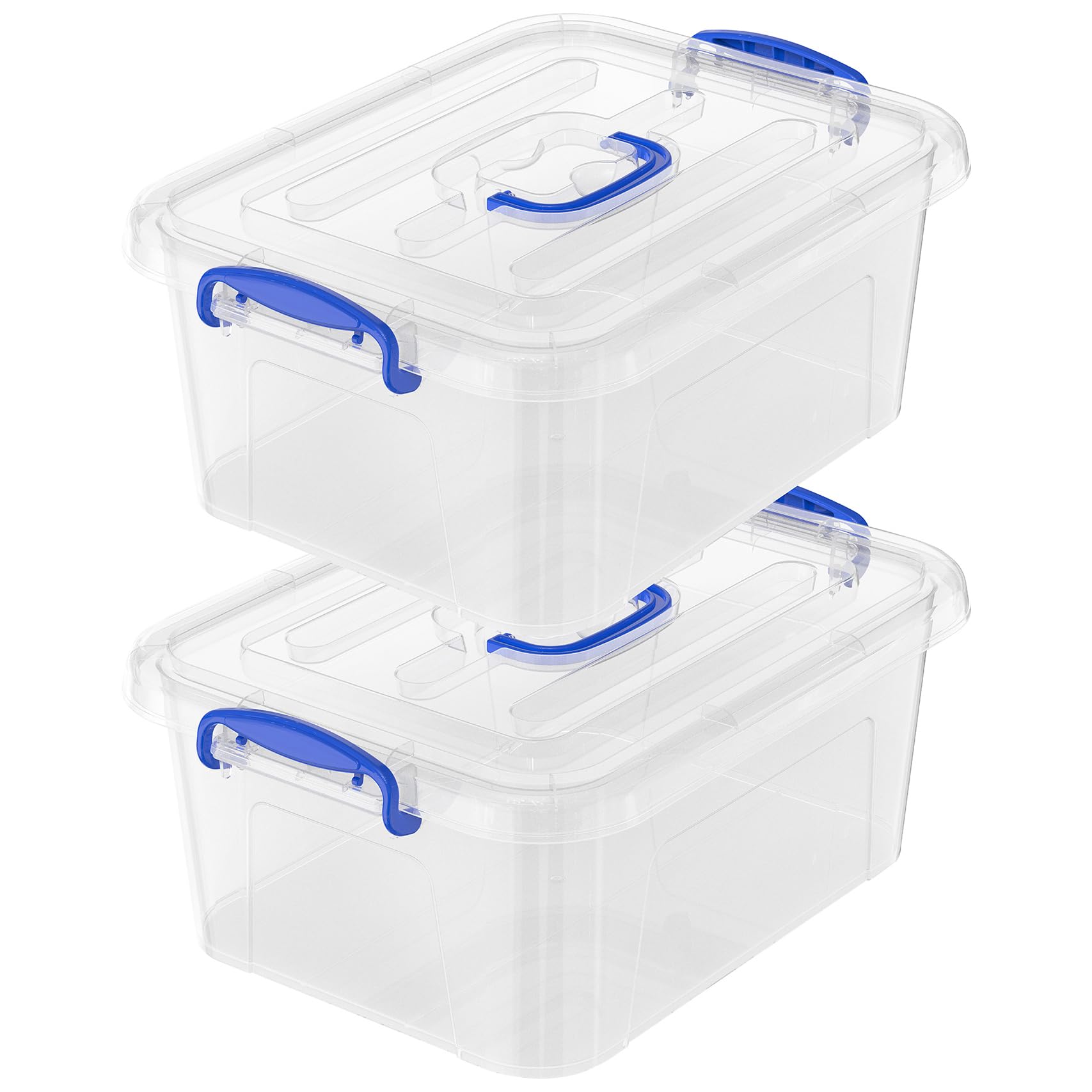 WYT 9 Quart Clear Storage Bin with lids designed for closet organization and visibility.