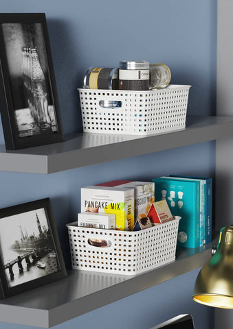 WYT bathroom shelf organization with baskets keeps essentials neatly arranged