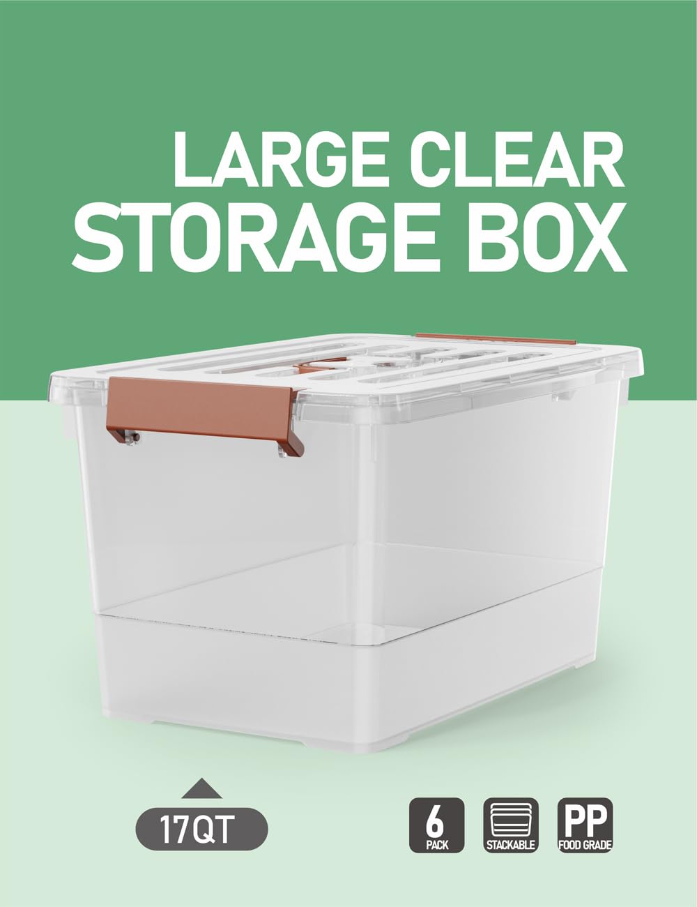 WYT clear bin with ergonomic handle close-up for easy carrying