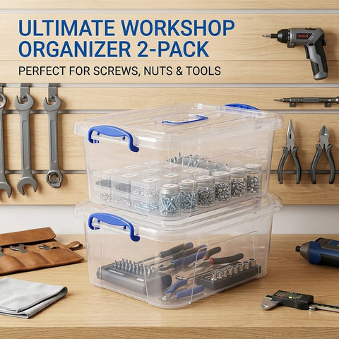 Durable clear storage bin by WYT built for repeated use and long-term organization.