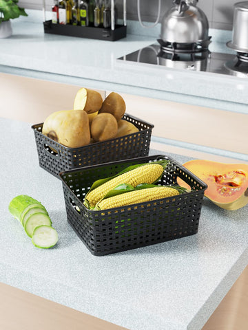 WYT multi-use storage basket ideal for kitchen, bath, or office.