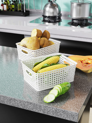 WYT multipurpose bins for magazines and catalogs at a desk or living area