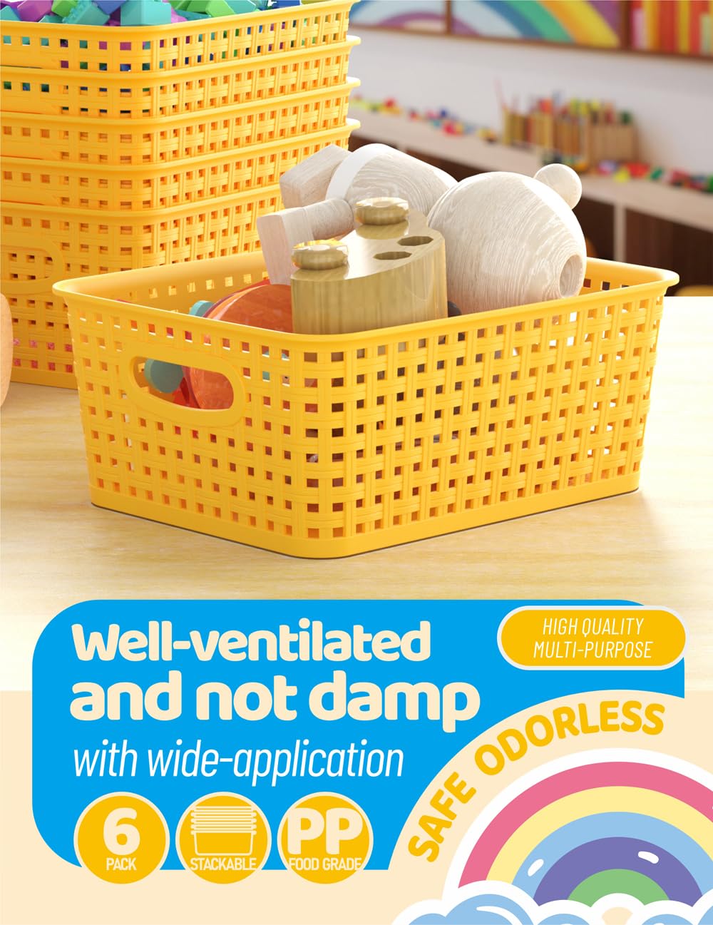 WYT office or dorm basket organizes supplies with durable design