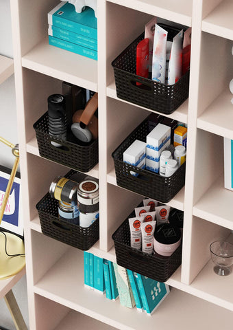 WYT portable tote-enabled basket moves easily between rooms.