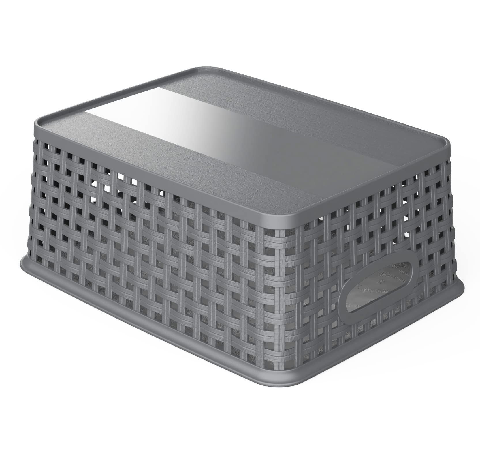 WYT Weave Storage Baskets gray interior use, perfect for linens or magazines