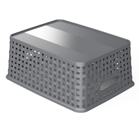 WYT Weave Storage Baskets gray interior use, perfect for linens or magazines