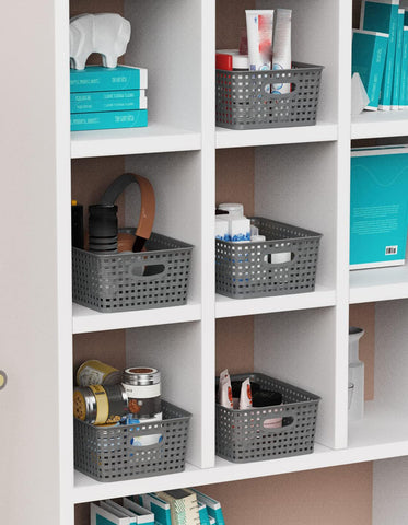 WYT Weave Storage Baskets gray office or classroom, versatile for supplies