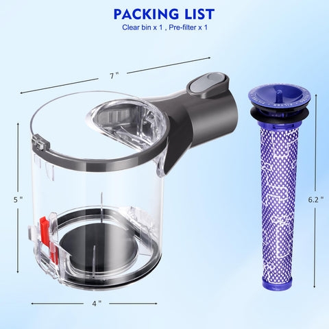 Pack contains WYWY.Wide packaged dust bin canister replacement.