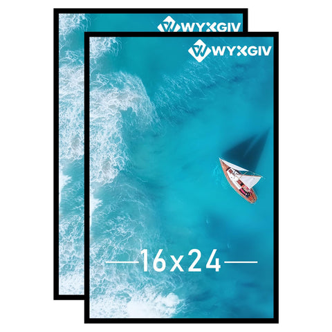 Wyxgiv 16x24 frame front view showing sleek, durable ABS construction and smooth black finish.