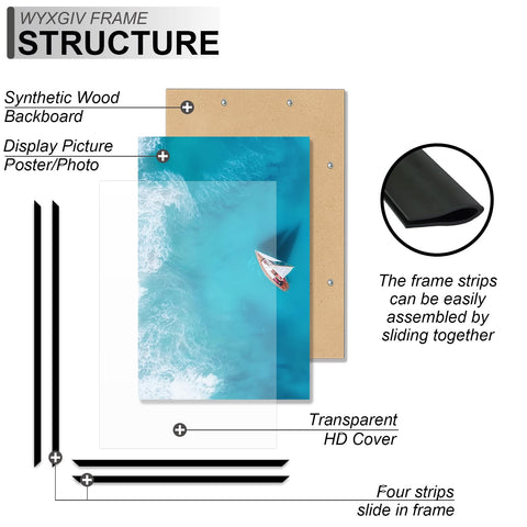 Wyxgiv frame side profile highlights slim, lightweight design for easy wall mounting.