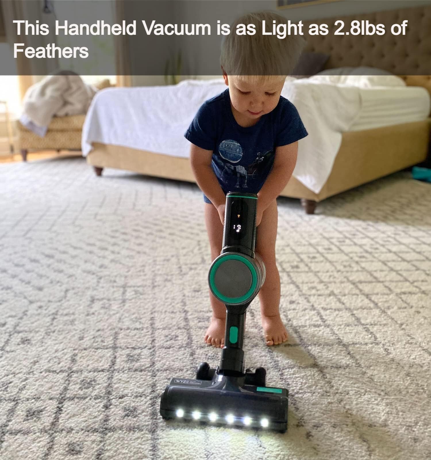 Wyze cordless vacuum's 300W brushless motor delivers strong yet smooth cleaning.