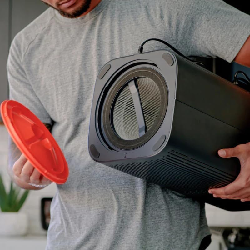 Wyze filter close-up shows activated carbon layer and odor filtration