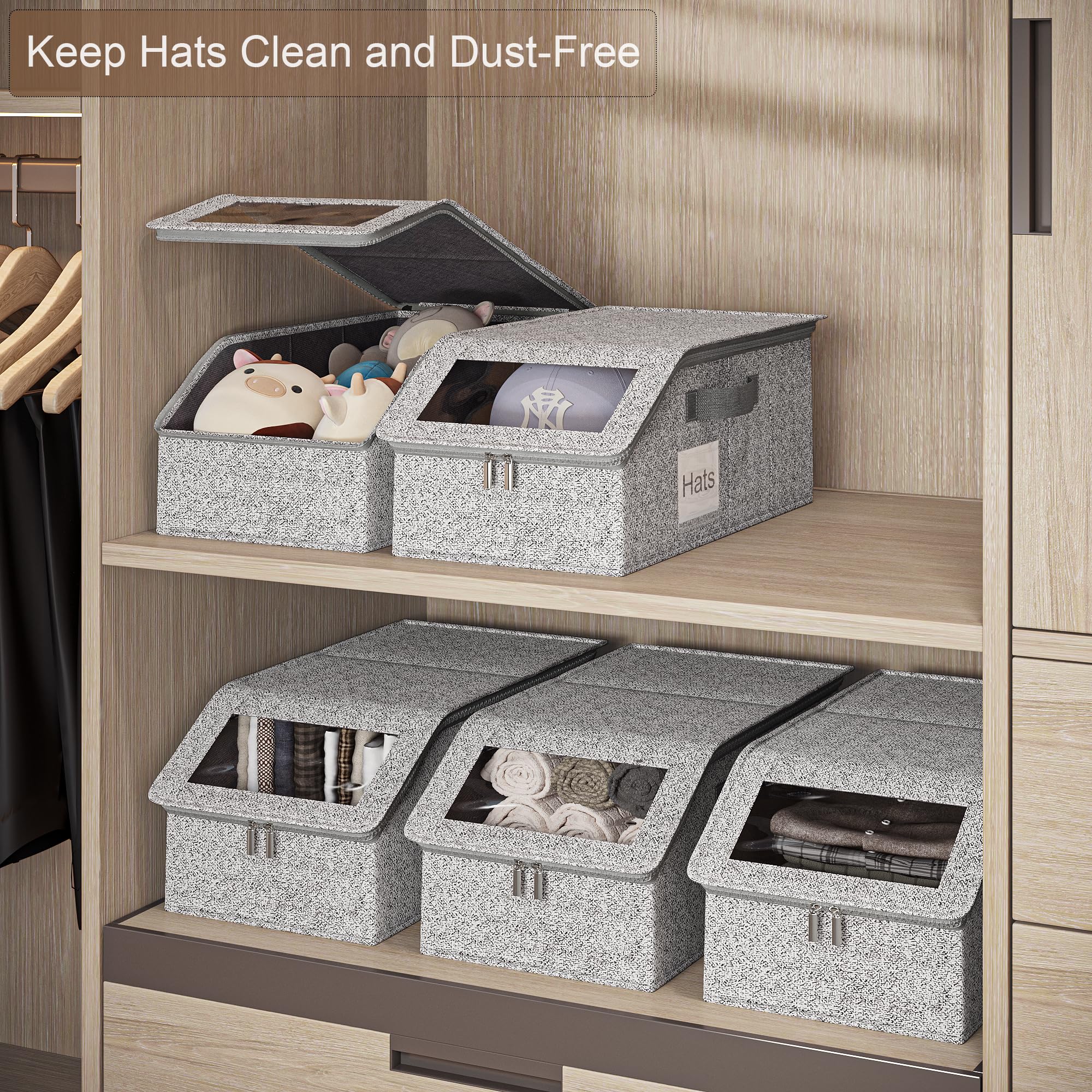 WYZJC hat organizer features side card slots for labeling.