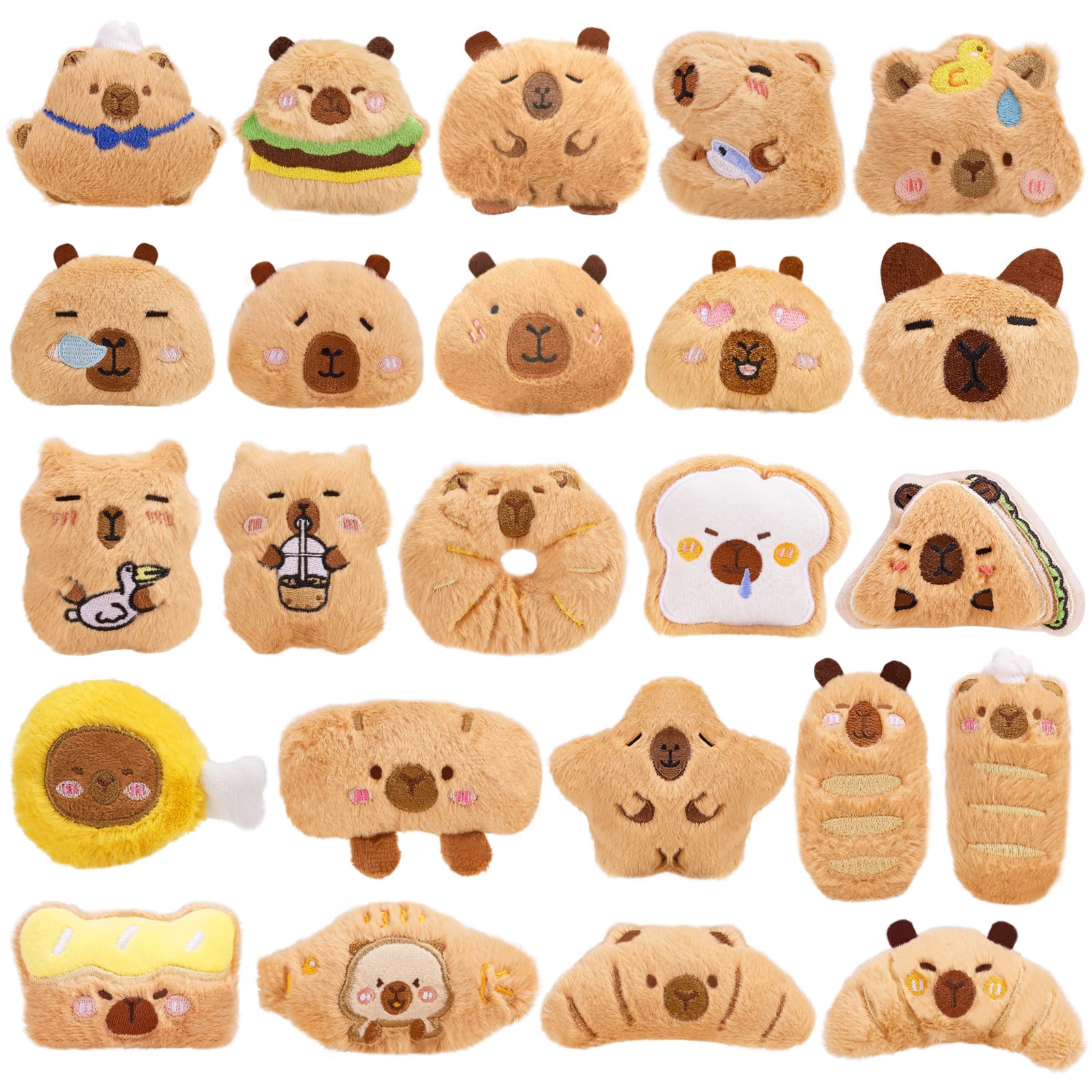 WYZOID capybara plush keychain close-up; soft charm for backpacks and keys