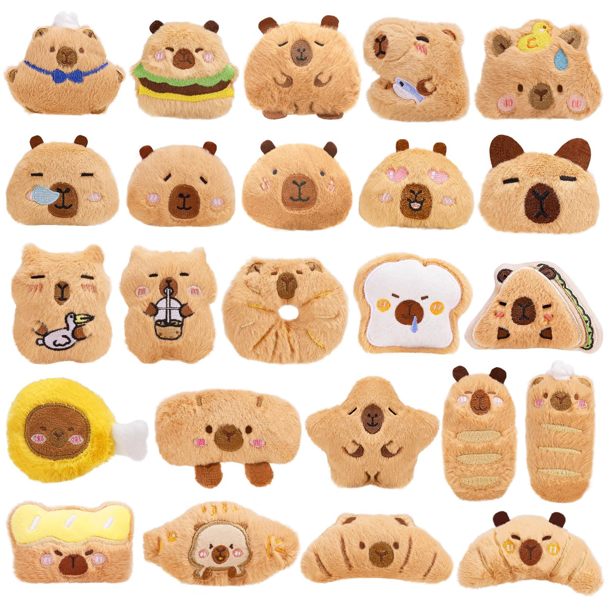 WYZOID capybara plush keychain close-up; soft charm for backpacks and keys
