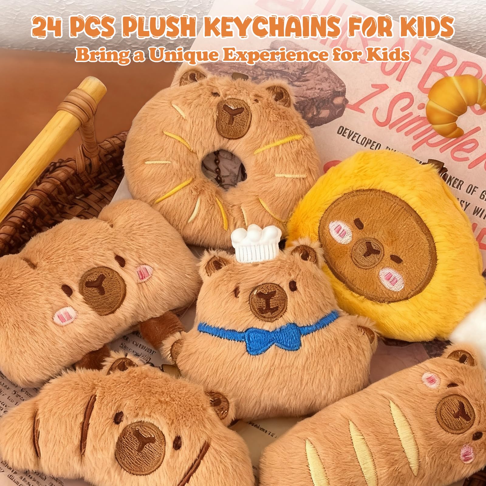 WYZOID capybara plush keychain with sturdy clip for bags