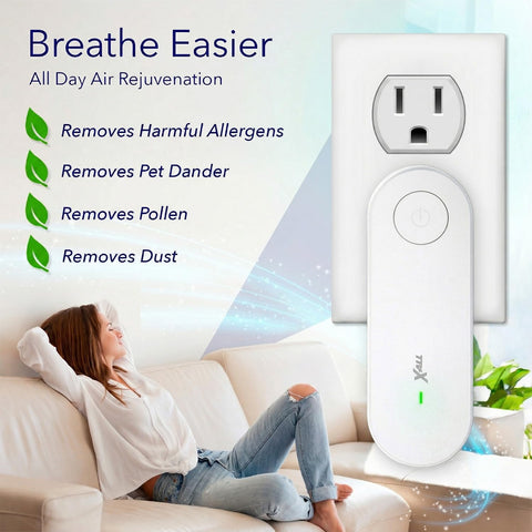 X-All Air Ionizer close-up highlighting durable, filter-free design.