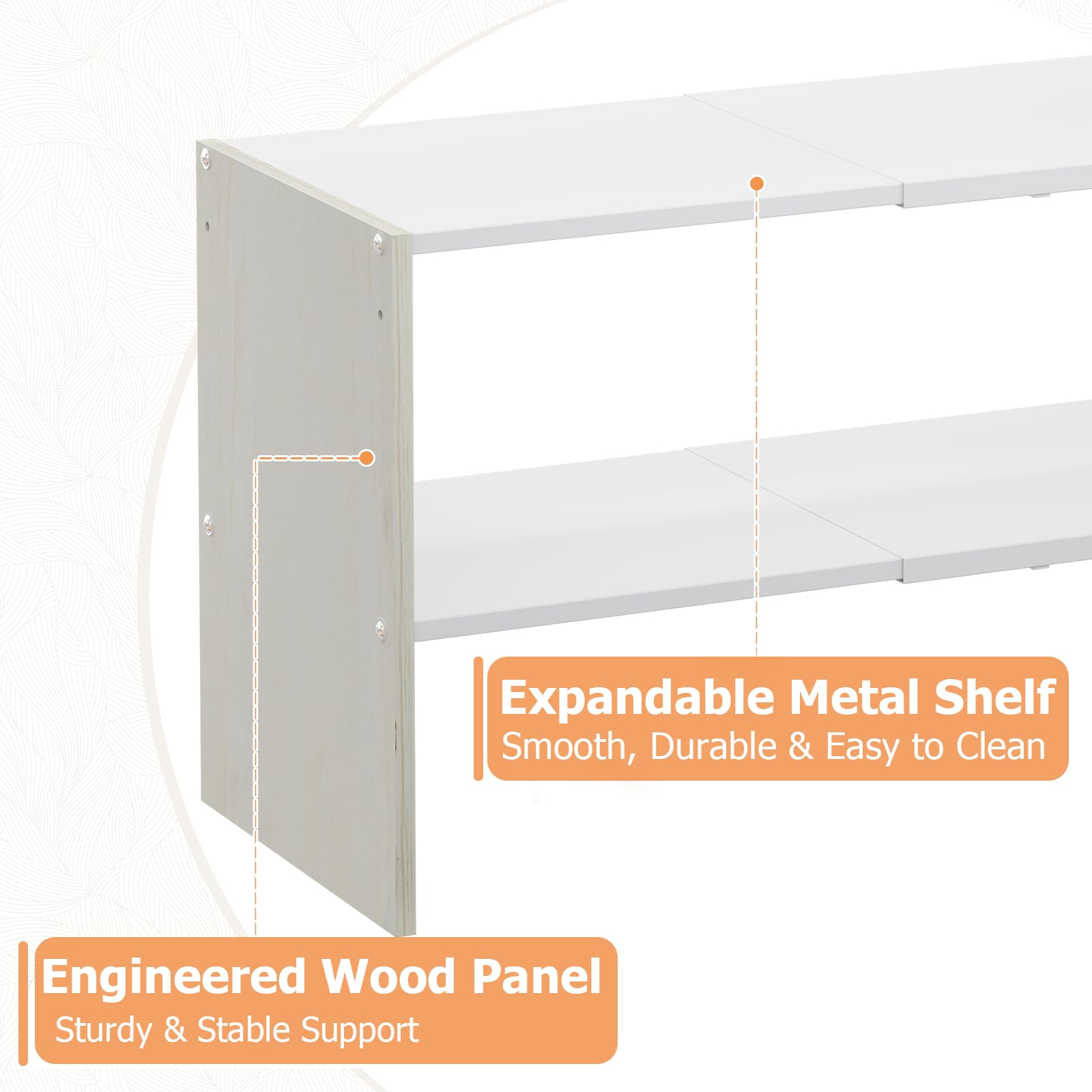 X-cosrack 2-Tier Shoe Rack adjustable height showing versatility for different shoe sizes