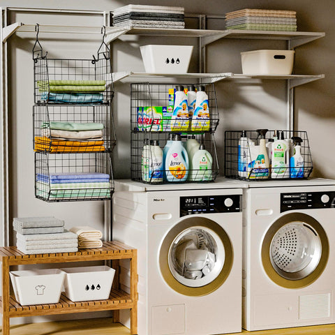 X-cosrack in-use closet system highlighting vertical storage efficiency
