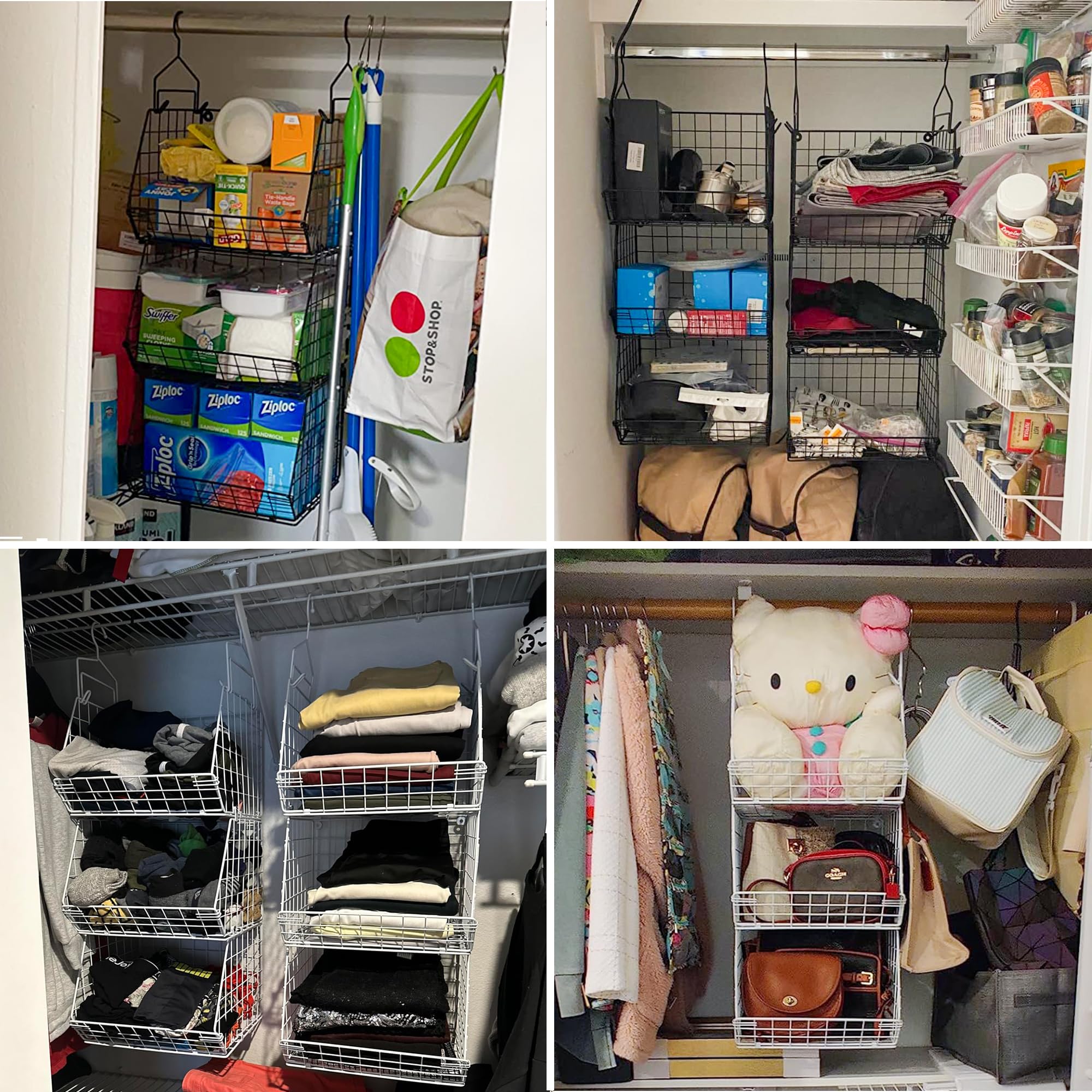 X-cosrack stackable setup demonstrated in a closet