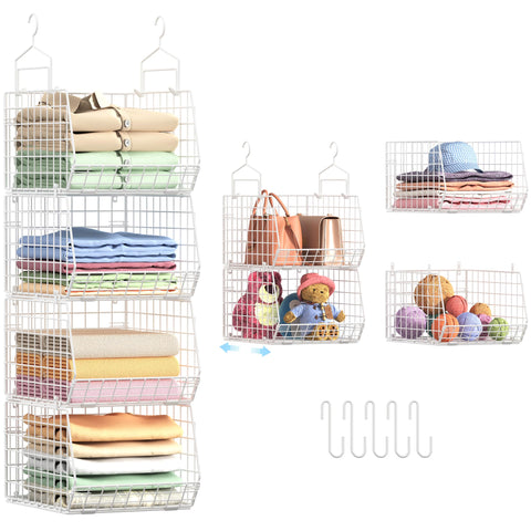 X-cosrack 4-inch extra deeper hanging organizer maximizing closet depth for bulky items.
