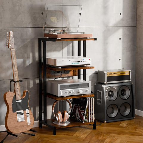 X-cosrack ample outlet configuration helps power consoles and accessories safely