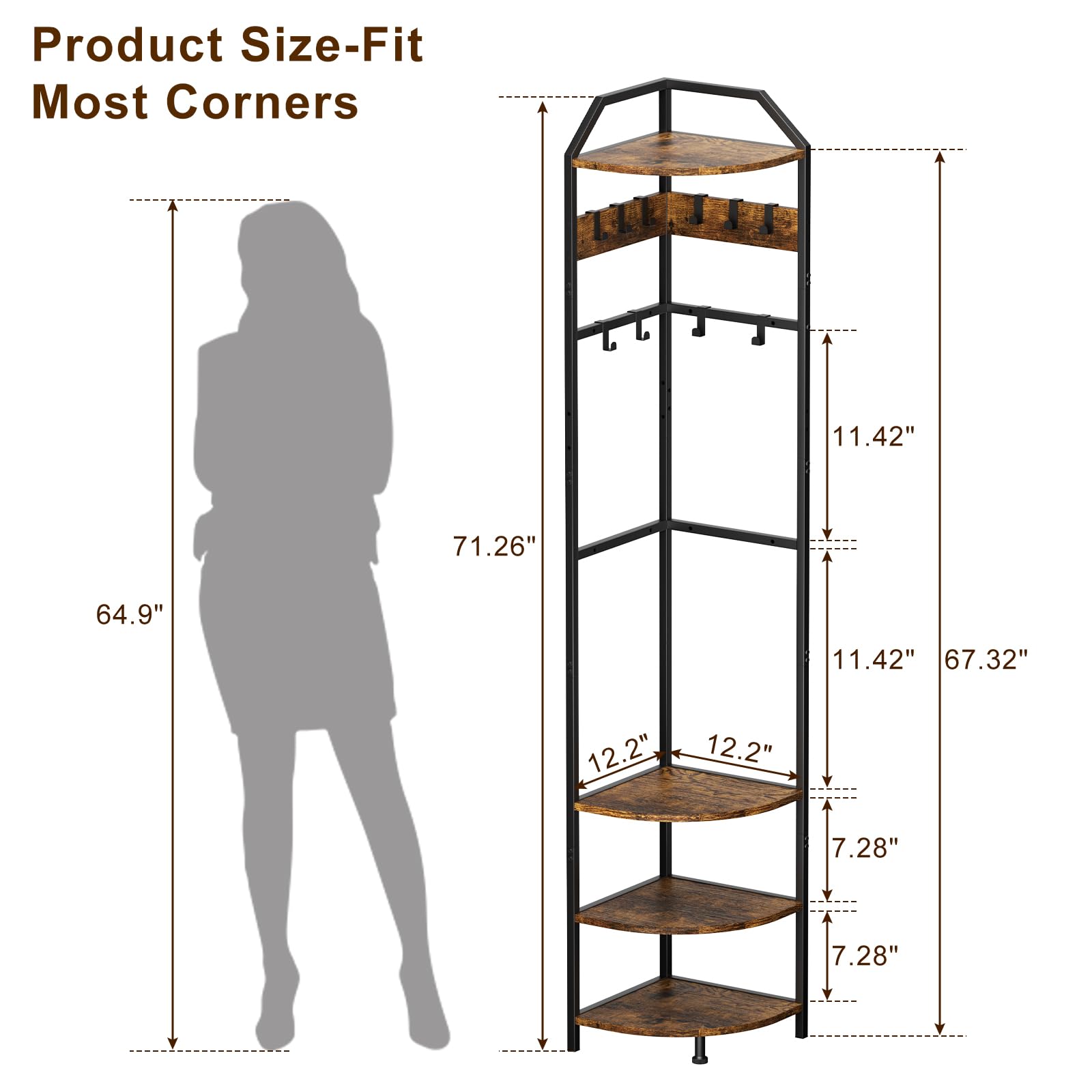 X-cosrack anti-tip strap and feet ensure stable, safe corner storage.
