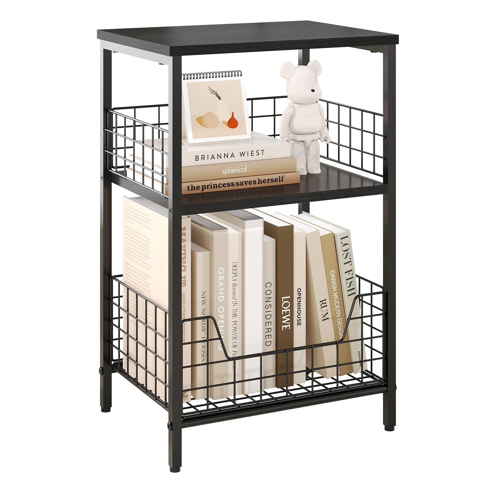 X-cosrack end table fits living rooms, bedrooms, and offices for versatile storage.