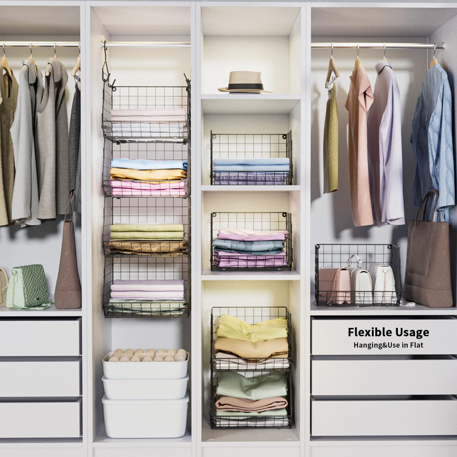 X-cosrack in a dorm closet offers flexible storage for student life.