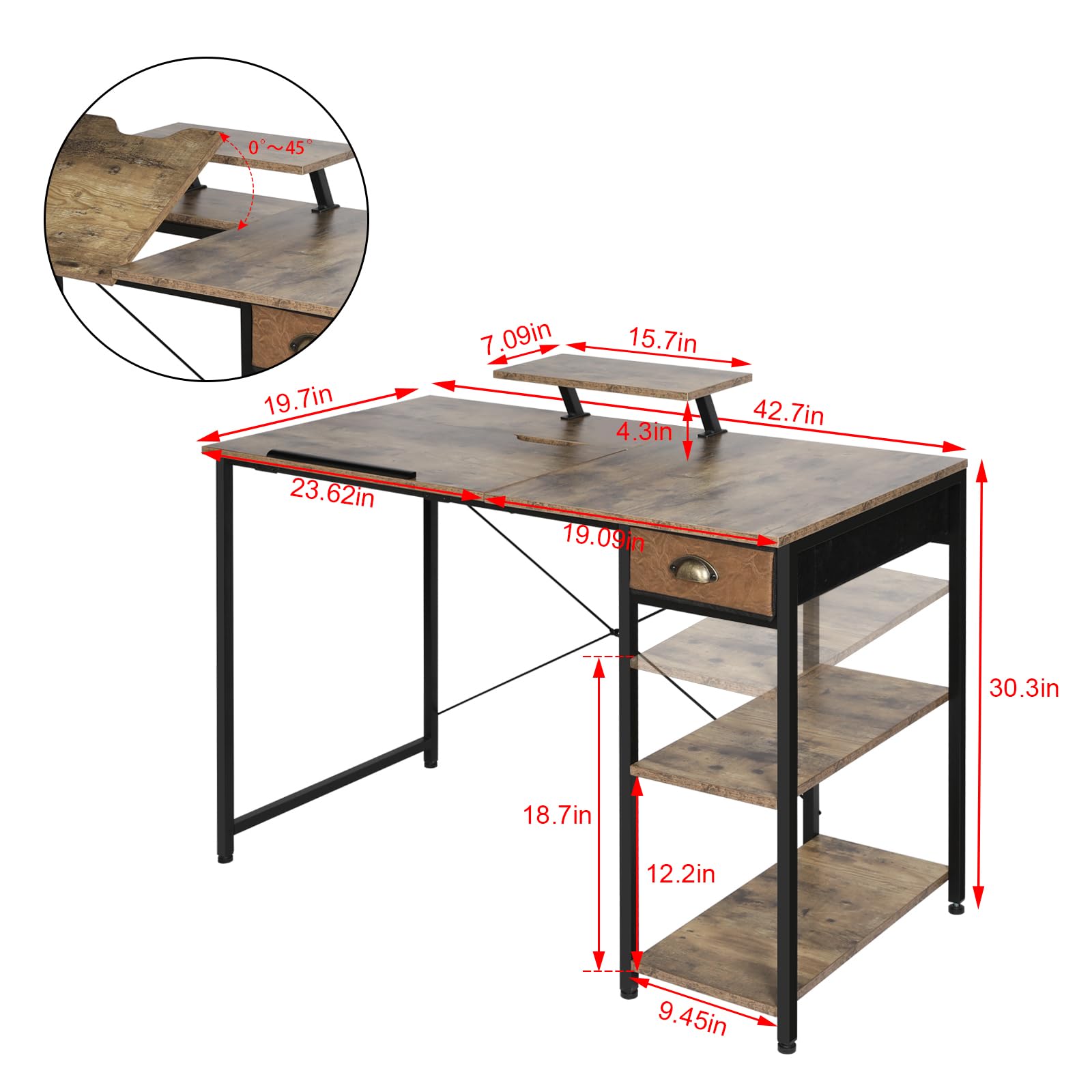 X-cosrack drafting table provides spacious writing space for projects