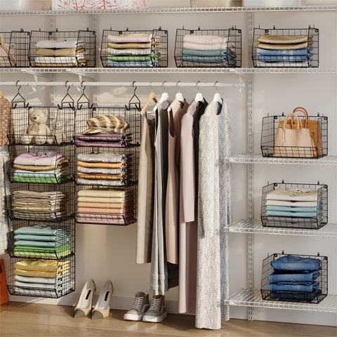 X-cosrack foldable shelves shown for compact storage when not in use