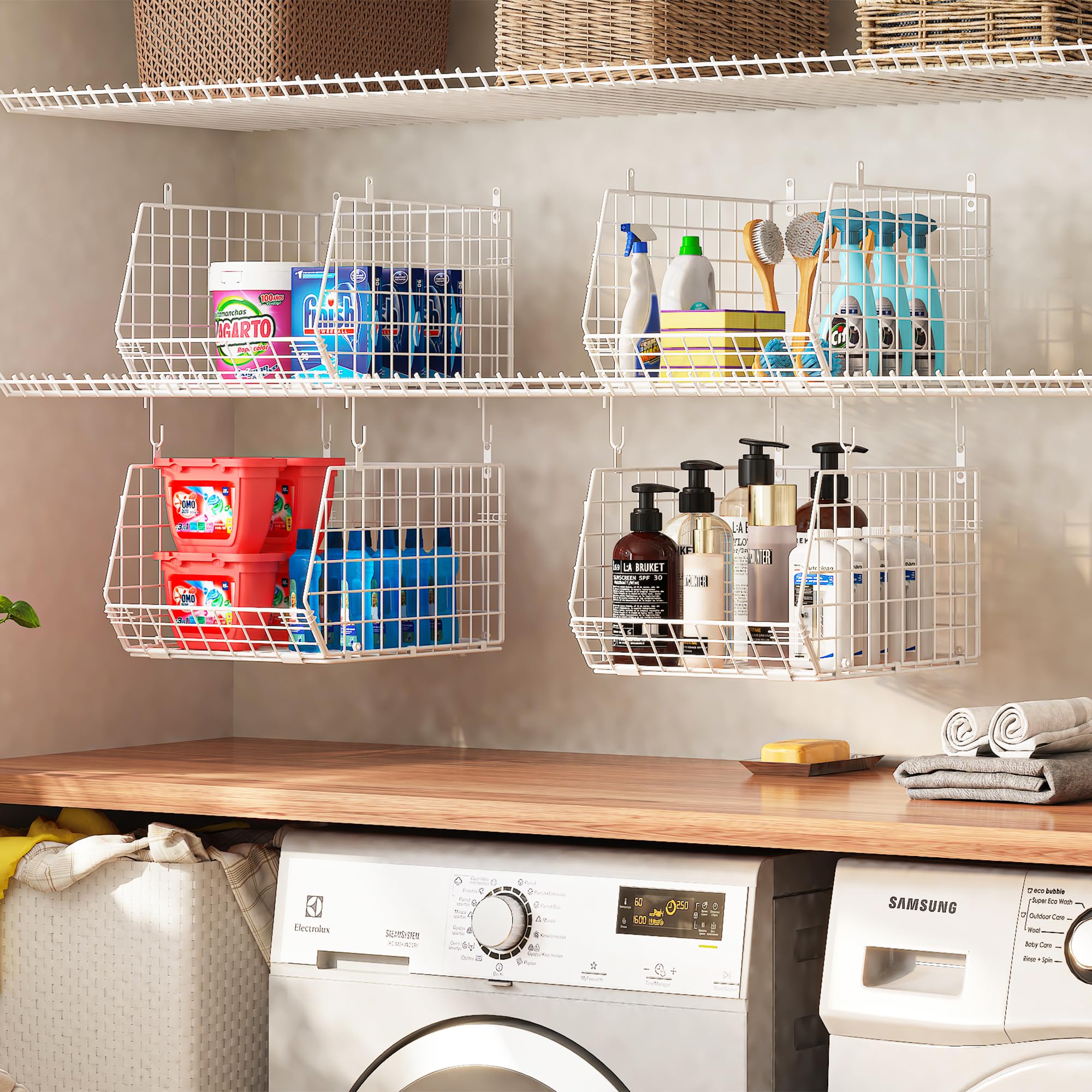 X-cosrack multi-use closet storage suitable for bathroom or pantry organization.