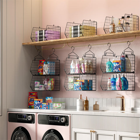 X-cosrack open wire baskets organizing clothes and accessories