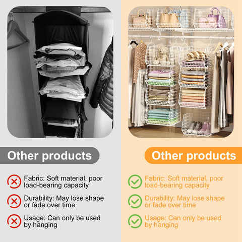 X-cosrack quick-connect hooks enabling tool-free closet mounting