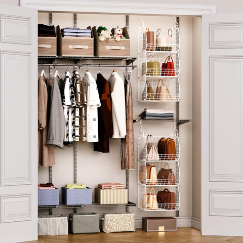 X-cosrack wall-mount storage bins keep essentials visible and within reach