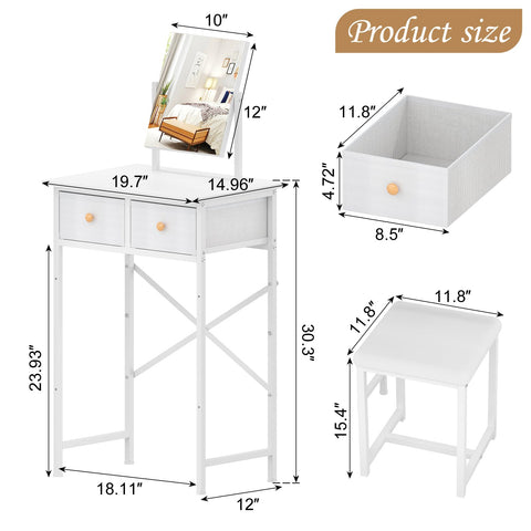 X-cosrack white vanity desk, easy assembly for new room decor